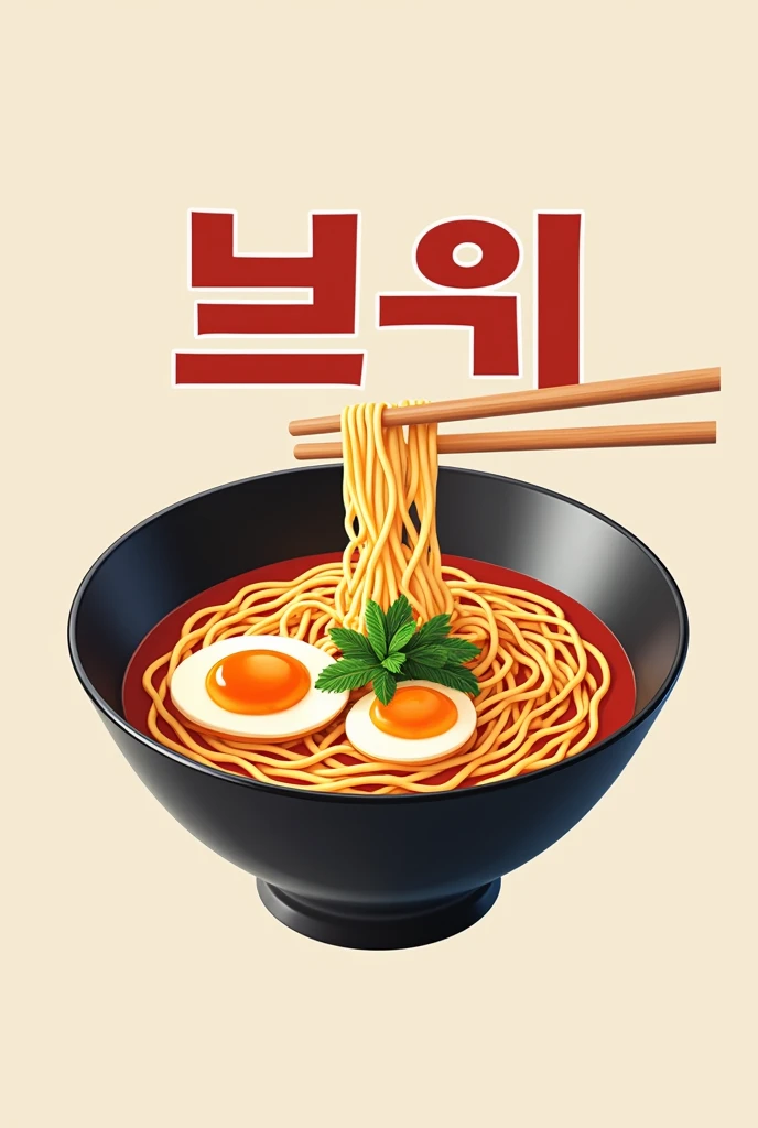 Identity logo for the Haengbog brand with an instant Korean ramyeong in the background