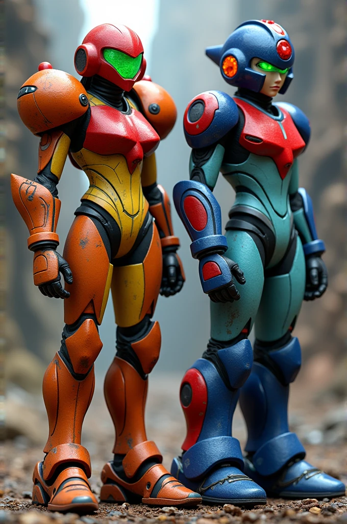 1in kinu-sensei artstyle, Kinu Nishimura style, muted pastel colors, (multiple views:1.2),  1boy, solo, hardboiled, reploid, The image showcases several iterations of the character Megaman X in his design from "Mega Man X8". This character, a Reploid, features a sleek, futuristic design with a predominantly blue color scheme and light blue highlights. The first design shows a rounded, simplistic form, emphasizing a youthful and approachable appearance. The second design introduces angular features, giving him a tougher and more mature look. The third design further enhances these aspects with added armor details and more defined muscle structure, highlighting his combat-ready nature. The side profiles show his helmet with a red gem centerpiece and intricate arm and leg armor details. The overall art style is dynamic, with clean lines and a mix of soft and hard shading to emphasize his mechanical yet heroic qualities. AI art prompts: - "Futuristic Reploid, Megaman X design,, kinu-sensei artstyle,in kinu-sensei artstyle