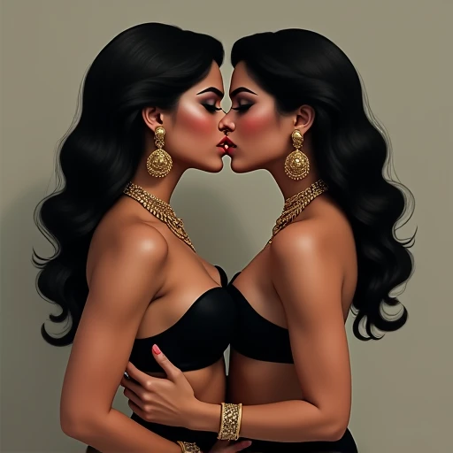 In indian home,2 younger indian lady & 60 yeras old eldery indian lady,total two indian ladies are involving wild kissing,these two ladies wears petticoat and home maded bras with cloths as per image prompt,both of them are kissing each other by raided up their one hand and exposing armpits,These both ladies having super long armpit hairs like rapunzel hairs,As per elderity eldery lady having gray and black mixed armpit hairs since younger having fine black color rapunzel armpit hairs comes from armpit,These super long rapunzel armpit hairs are meticulaiursly braided in to cornror braids like multiple cornrow braids are there in armpits,Since younger the younger lady having huge breast tightend to her home made bra and eldery lady having eldery sagging breasts,however these super breast can be highly visible poppong out from their home made cloth bras,These all three ladies' faces are with showing full of sexual wildness showing out from their faces exact as in image prompt,Their eyes are fullfill with sexual wildness with raping hairs as per the imahe prompt,(Show me their tongues,long tongues:1.0) styled with 100000 liters hair oil,hairs like viscus oiled pulp,slick combed hair lines highly visible,{{{{Ladies wears perfect dresses in perfectt busty}}}},{{{{{NSFW}}}}},{{{{{{Hairs highly soaked}}}}}},{{{Hairs Drenched in water}}}}},{{{slick combed hair lines}}}},{{{{Hairlines reflecting shinning like mirrors with water}},{{{{{Showcase full bodies perfect figures}}}}},{{{{{High resolution perfecr color grading}}}}}},{{{Perfect hair buns on all three ladies exactly in image prompt}}}}}}},((((((((Generate ethnicity as imdian sexy build ladies))))))))),((((((Generate wildness poses where shows the wildness maturity of the sexually wildness and extremly extremly wildness in to hair licking by their tongues exatly as image prompt))))