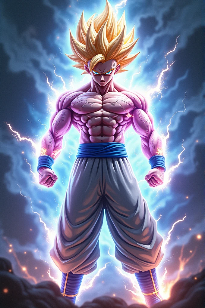 Goku turning into the supreme mega strong superior god transformation