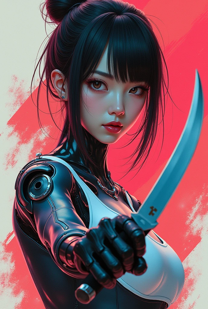8K,Attractive young Japan man with black hair short bob, Black eyes, Super handsome young man, (Jaws like the real thing),Black Special Combat Uniform, With a large Japan sword,Sexy clothes, sexy facial expression, Technical Wear, Tactical attrition, Tactic, masterpiece, Perfect full-body shot, High resolution and sharpness, Creative and expressive lighting, Vivid and atmospheric colors, Dense and unexpected texture, Stunning eye detail, Innovative and bold configuration, Amazing and captivating viewpoint, Artistic fidelity and precision, Creative and effective approach, Well-controlled expressive exposure, Surprising originality and creativity, Captivating emotions and stories, Creative use of light and shadow, Capture unique and surprising moments, Impeccable technical prowess, Harmonious tonal balance, Attention to detail, Realistic and expressive portrait, Skillful use of color, To create a unique atmosphere, Impressive visual impact.