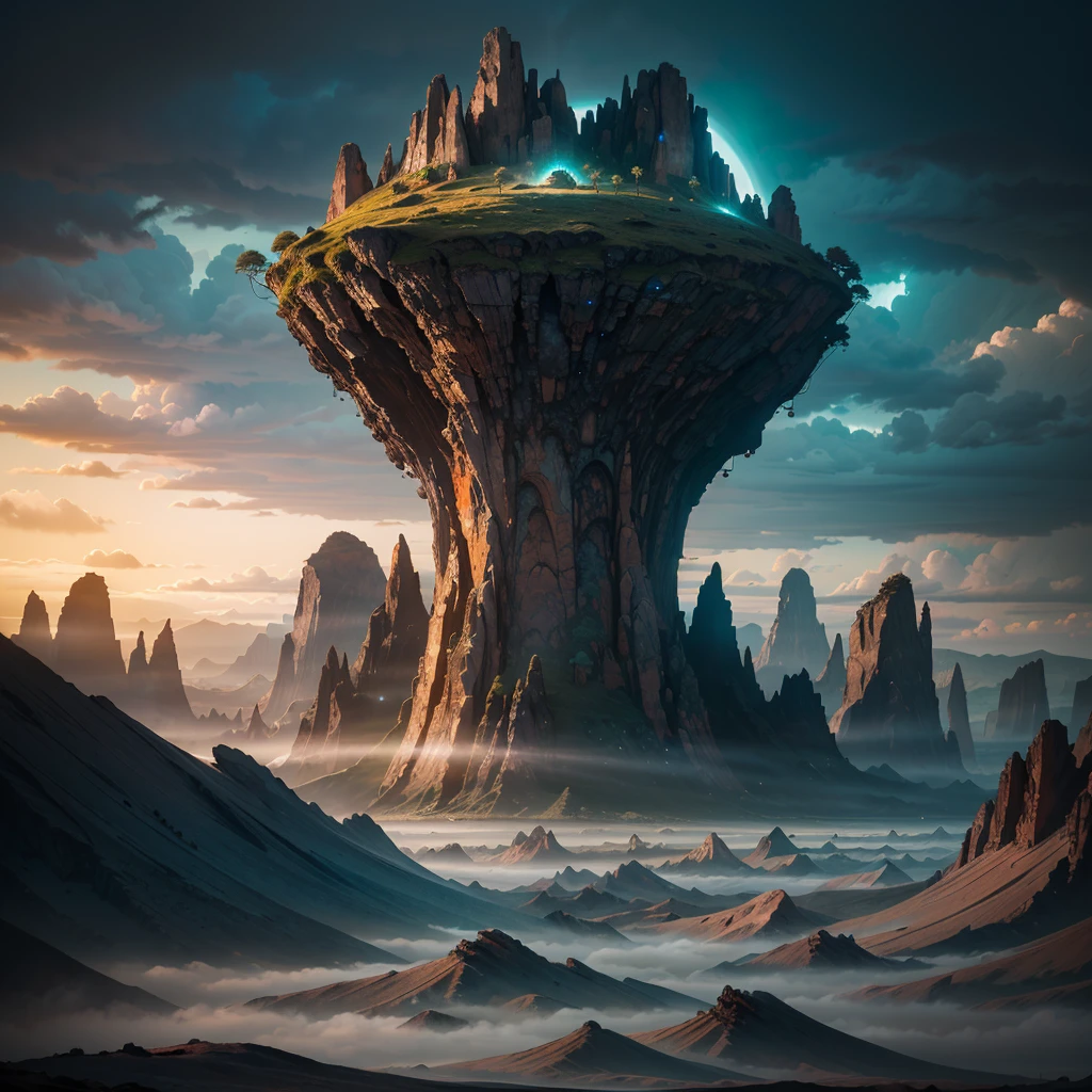 a stunning alien landscape, 4k, 8k, hyperrealistic, extremely detailed, photorealistic, intricate details, glowing alien flora, otherworldly geology, dramatic lighting, ethereal atmosphere, vibrant neon colors, alien skies, floating islands, mysterious alien structures, advanced technology, cinematic composition, masterpiece