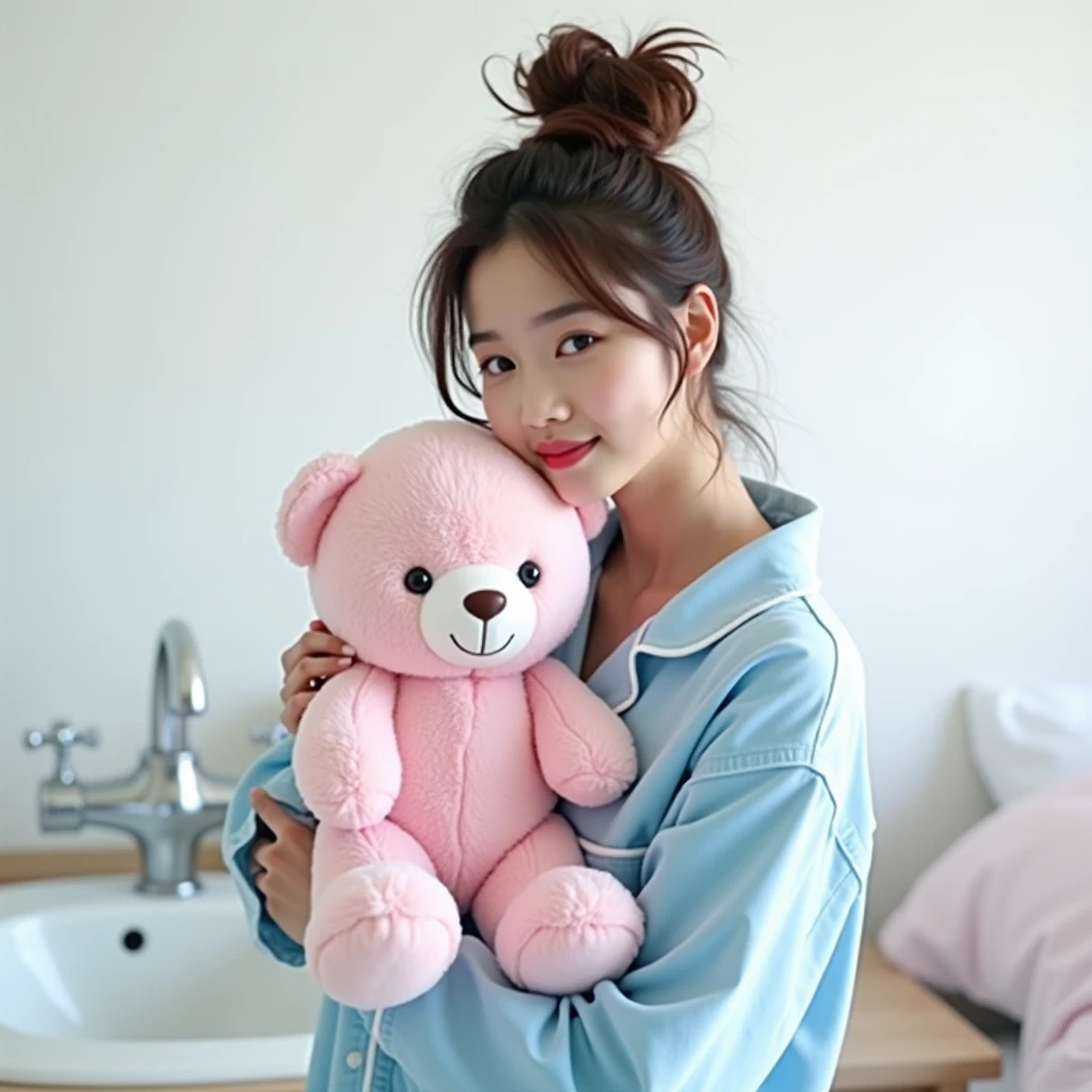 Pink bear doll