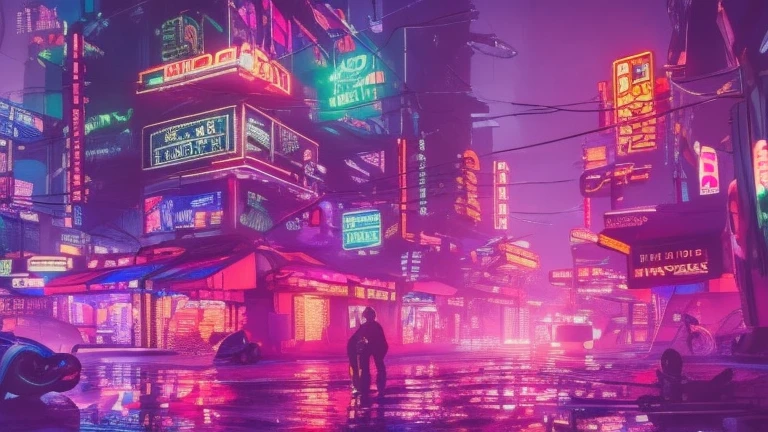 a cyberpunk city in watercolor, low angle, detailed neon lights, futuristic architecture, rain-soaked streets, atmospheric lighting, glowing windows, hovering flying cars, moody colors, cinematic composition, dramatic shadows, intricate details, gritty and realistic, best quality, 8k, ultra-detailed, photorealistic