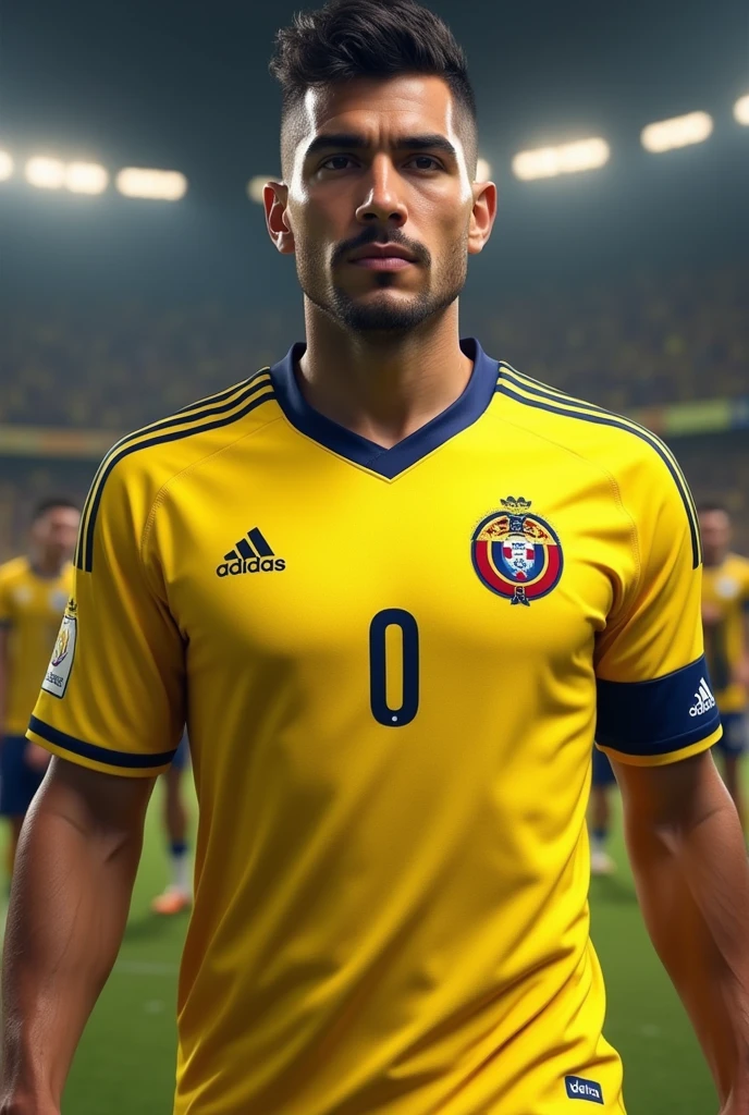 make a posster football character president jokowi 3d hyper realistic
