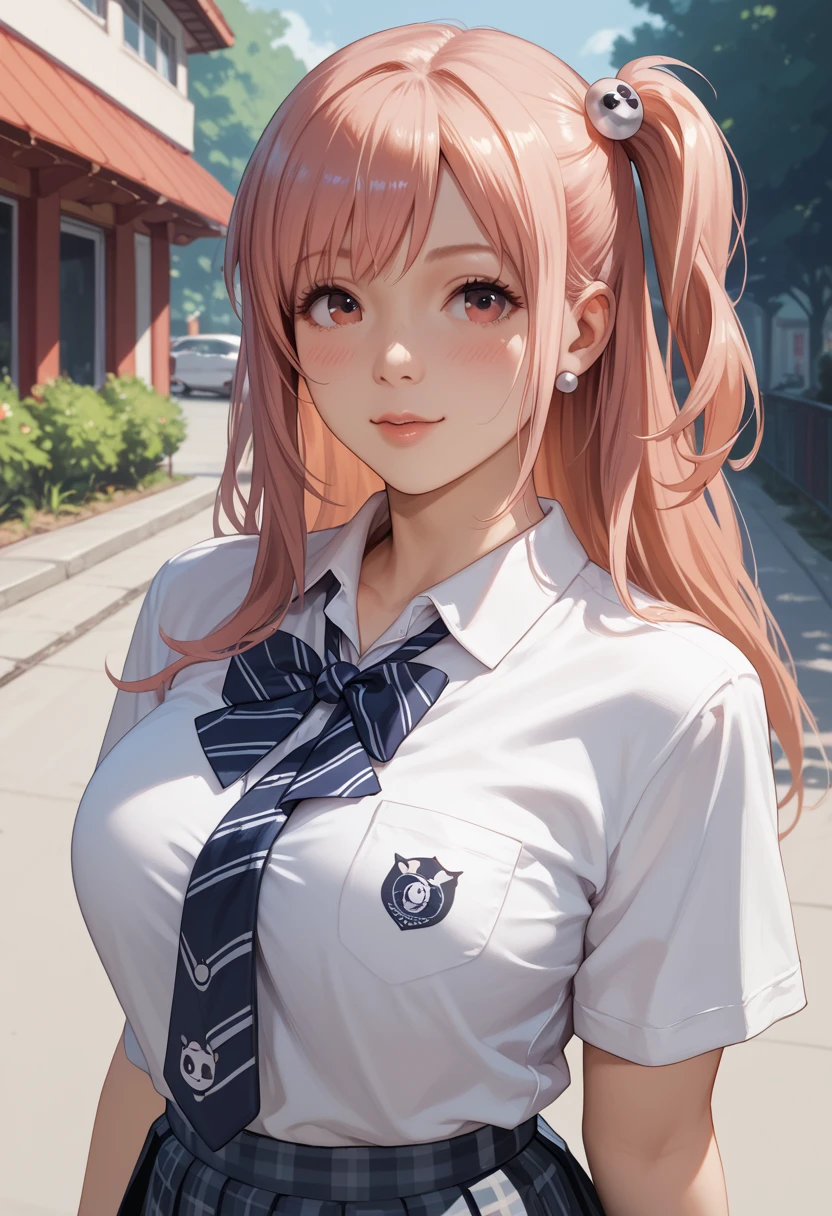 Master piece, perfect face, school girl, japanese girl, thicc, Honoka doa, nsfw, big boobs, big ass, sexy pose, date, blush