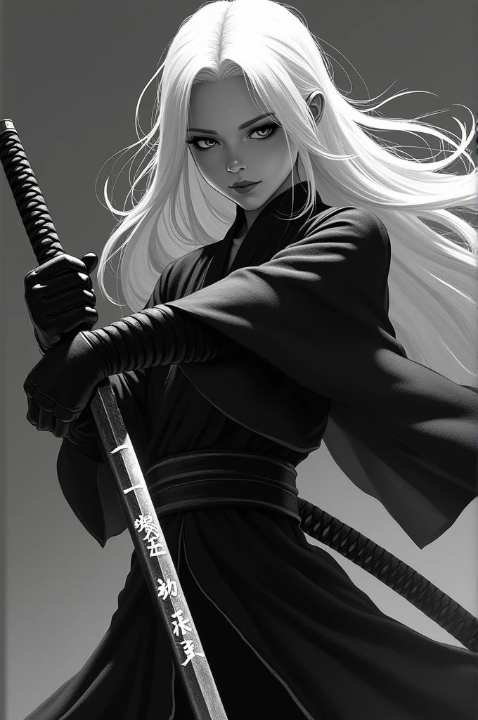 Anime, katana na cintura, rosto, cabelo rosa, hair with braids.