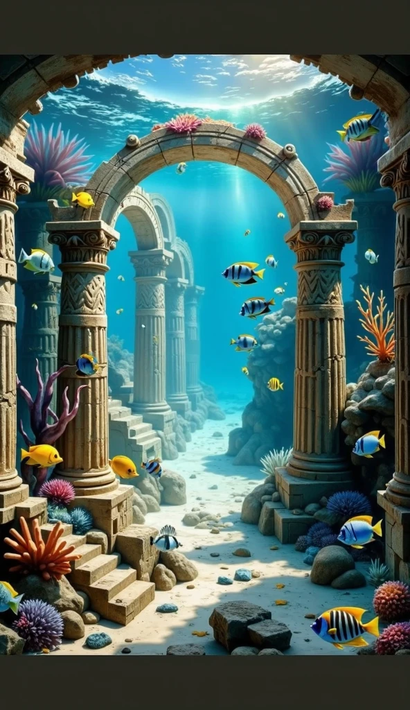 surreal illustration by Boris Vallejo, oil painting, "A diver girl, at the bottom of a flooded Atlantis near an ancient amphora, small fish, shells, corals, against the background of underwater antique Renaissance architecture
((Boris Vallejo style)) ,((Hyper-realistic)), Kevin Sloan gradient, Complex details, Intricate, aesthetics, ((best quality, Masterpiece)),
((Highest detail), Octane rendering, hd, f/2.8, 8K