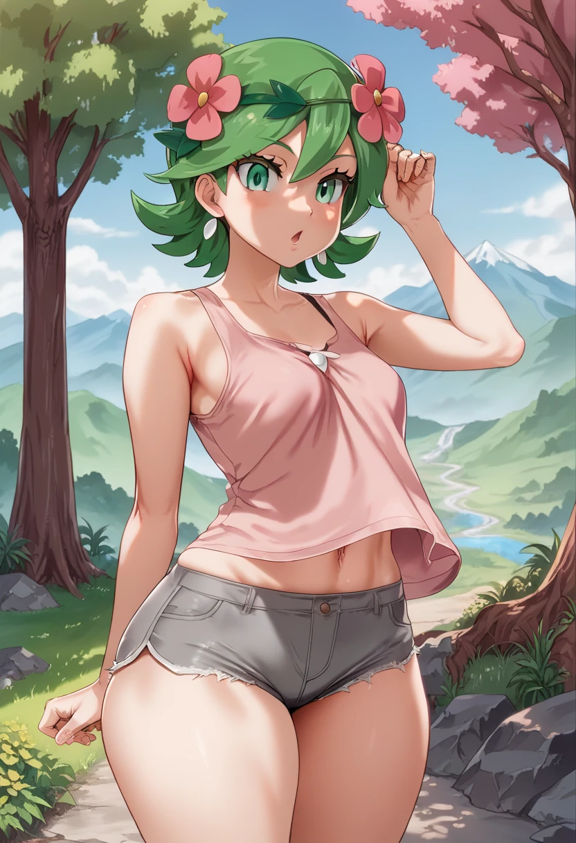 dragon ball, kefla, 1 boy, 1girls, son goku, breasts, cowgirl position, earrings, green hair, naked, penetration, sweat, vaginal penetration, tagme