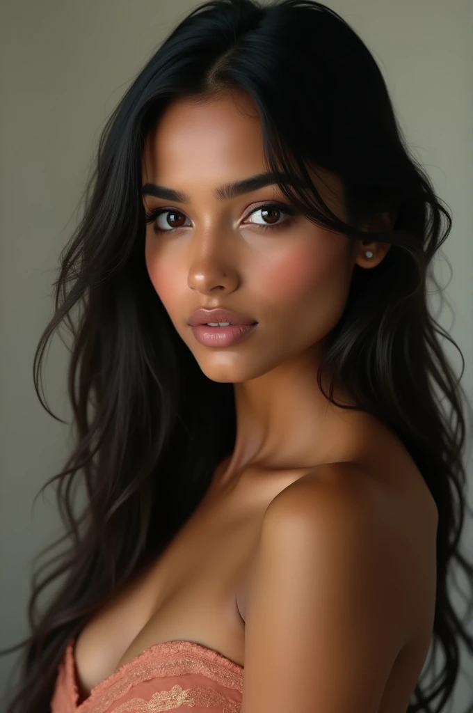 (((extreme close-up to the face))), ((1 girl solo)), (one standing Clarisa Rita (looking at the  side of the camera)), (Realisitc:1.5), 25 years old, breathtaking beauty, natural beauty, delicate face, beautiful eyes, (long wavy (dark shiny black hair: 1.5)), (high posture: 1.5), athletic body, ((medium breasts: 0.5)), cleavage, seductively walking pose, walking under the outdoor shower, ((topless)), wet body and hair, happy expression, hair tied, extremely detailed and realistic red clothes, brown eyes, pearl skin, (highly detailed skin:1.1), textured skin, subsurface scattering, (sharp focus), amazing fine detail, (cinematic:1.3), (dynamic lighting), intricate details, rich colors, lifelike texture, dynamic composition, modern minimalist exterior, bright daylight, indonesian-latina,