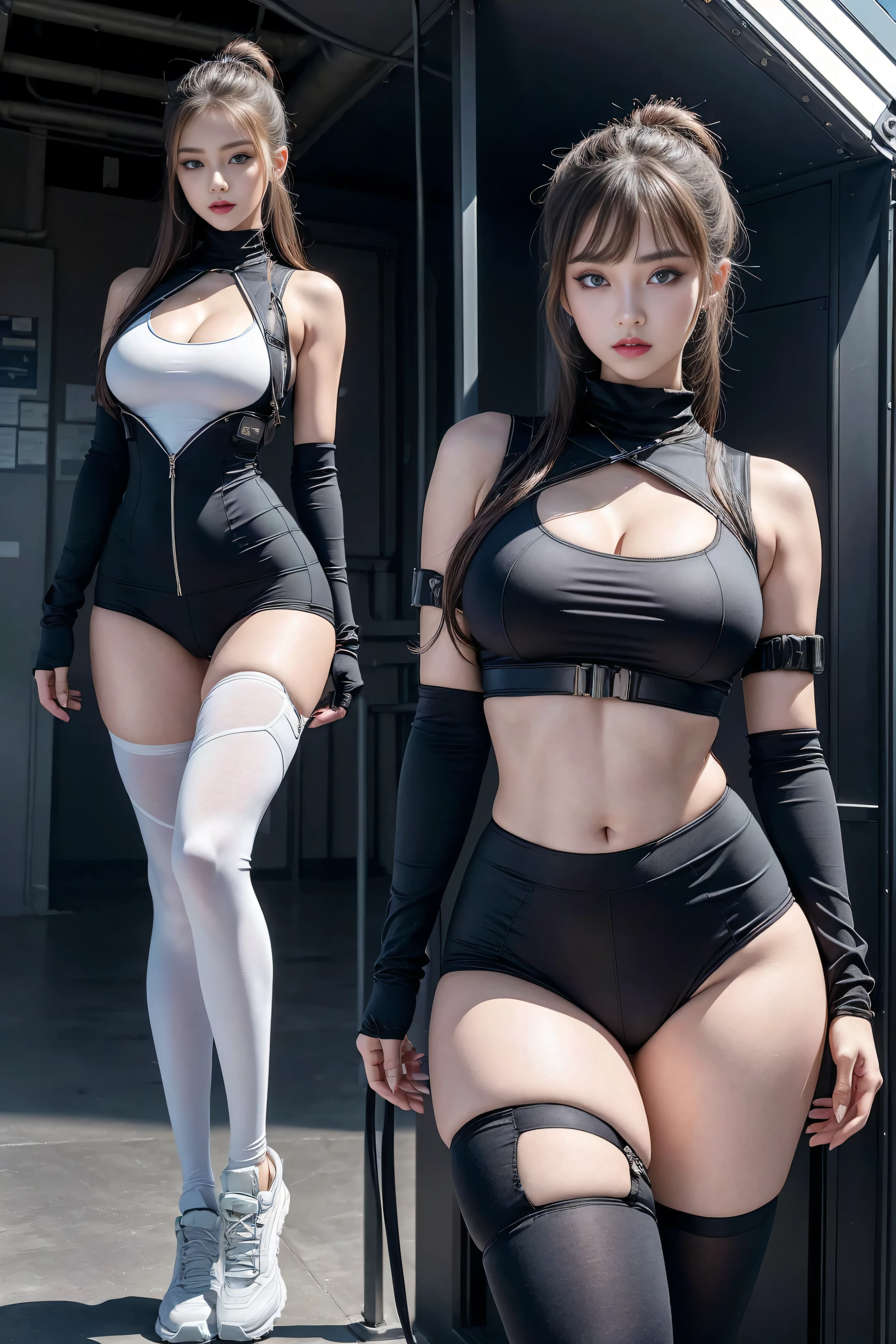 Reika Shimohira、Gantz、Reika Shimohira、beautiful face、1 girl、big breasts、elegant adult woman、beautiful woman、GANTZ、outstanding style、No exposure、full body suit、full body fit suit、luster、big breasts、gun