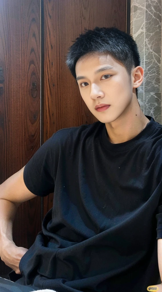 （1 Chinese male handsome：1.5）  short hairstyles ，Brush Cut，Flat head，25-year-old boy ，model，male，真实照片，close up，Flat head， suit ， Photographic portrait ， Handsome，male people，Boom，Look at the camera，front