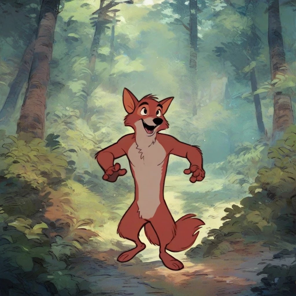 (robinhood:0.8) happy, naked, nude, shirtless, standing in forest