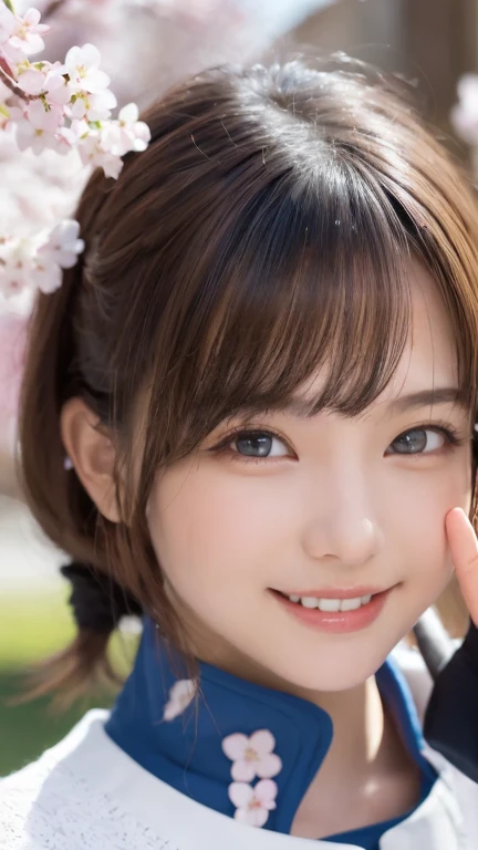 original, (masterpiece), (figure), (Beautiful and vivid background:1.25), (Depth of written boundary:0.7), Highest quality, shape, Very detailed, High resolution, 8k wallpaper, Perfect dynamic composition, Ultra detailed face,  Natural Lip , Cleavage, (The eyelashes on both eyes are equal and beautiful.), (looking at the camera), (smile), (Japanese style, Fireworks venue), (Cute Yukata, yukata)