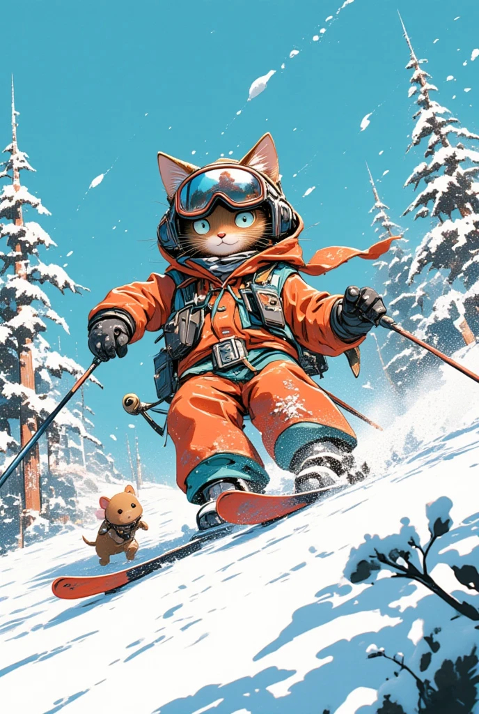  Alpine Skiing Thief Cat ,slalom,cartoon,mappy,mappyart, cartoon,Stuffed Toy Art  , teddy bear, Toy Machine  , Chill Hop,  album art,  Art depicting pop characters  ,  Psychedelic Hip Hop album art ,   promotional art , Downhill, snowman, Snowflakes ,Olympic,clock,Thief Cat Chasing Mouse 