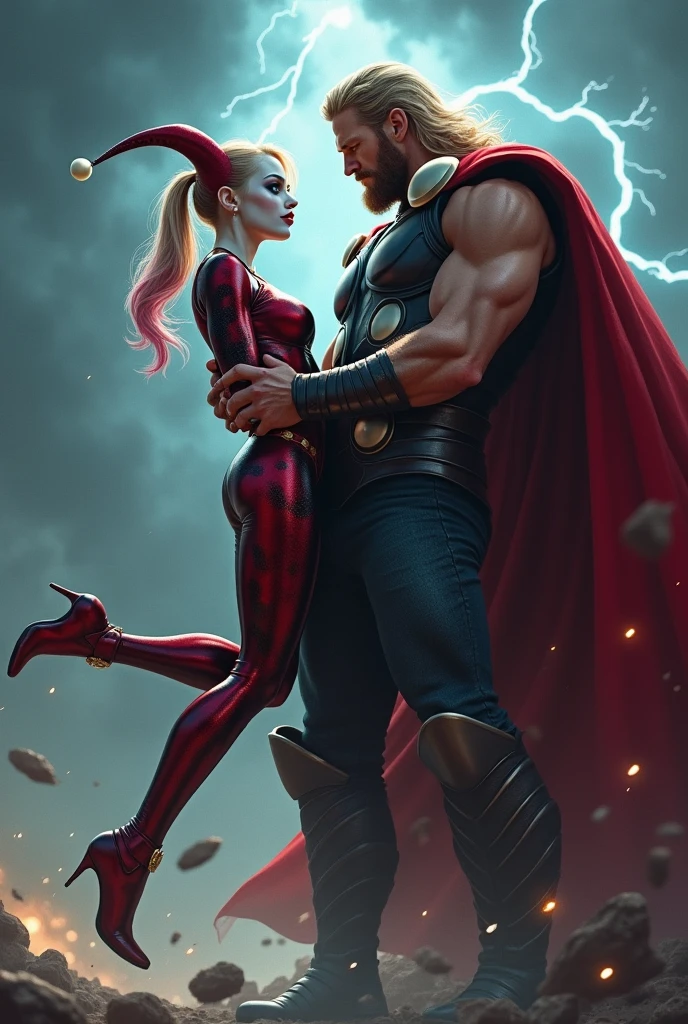 Ultimate marvel Thor and Harley Quinn