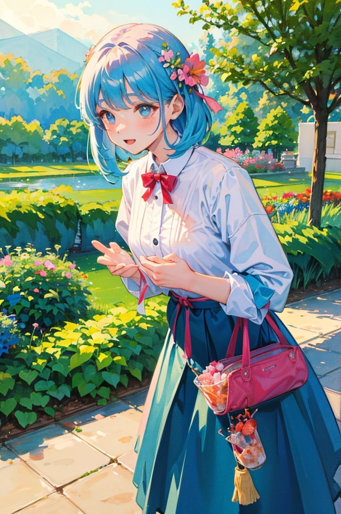 ((Masterpiece)), ((Best Quality)), ((Super Detail)), ((Cute)),((Illustration)),(Cute:1.5) ,(Chibi:1.8),((High Detail)),((Super Detail)),(Delicate Face)),Anime Screencap, Kyoto Animation Style, "Kyoto Animation" Style Anime Illustration, Best Quality, (Cute: 1.1), 8K, (High Resolution : 1.2), incredibly ridiculous: 1.3, Incredibly Fine Illustration, Cute Girl, (Heterochromia, Light Blue Eyes and Light Green Eyes), Standing Figure, Happiness, :d, Masterpiece, Best Quality, Absurdity, High Definition, Official Art, (Cute: 1.8), Solo, (Pale pink hair, braids on both sides, cute floral hair ornaments)), Thinning hair, 1 beautiful girl, (Cute : 1.8), caregiver, (red three-button polo shirt, breast pocket, black pants, red, apple watch on right wrist, yellow raincoat, fashionable umbrella)), wet, look at the viewer, front, princess eyes, standing