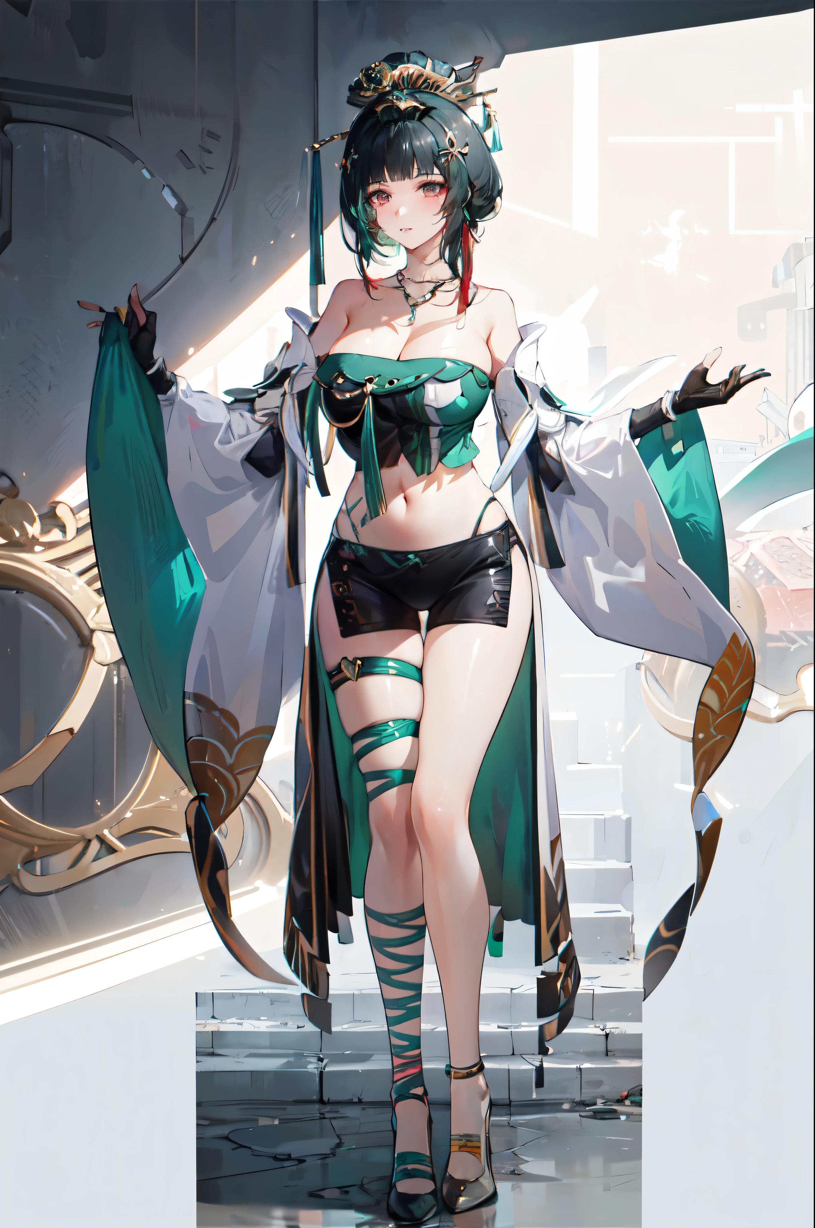 masterpiece, {{{{{dancer, Dancer, belly dancer, Belly dancer, Belly Dancer}}}}}, highres, Super detailed, very detailed, highest quality, best quality, super detailed, standing, high quality, high-definition, extremely detailed, mature female, full body drawing, Full body drawing, straight body, slender body, Slender body, Slender Body, slender belly, Slender belly, Slender Belly, (large breasts), (masterpiece), (best quality), (hyperdetail), (illustration), ((extremely delicate and beautiful)), (detailed light), (prefect's body), hanging hand over head, hanying, Hanying, HanYing, sexy, sexy belly, Sexy belly, Sexy Belly, sexy belly line, Sexy belly line, Sexy Belly Line, sexy belly button, Sexy belly button, Sexy Belly Button