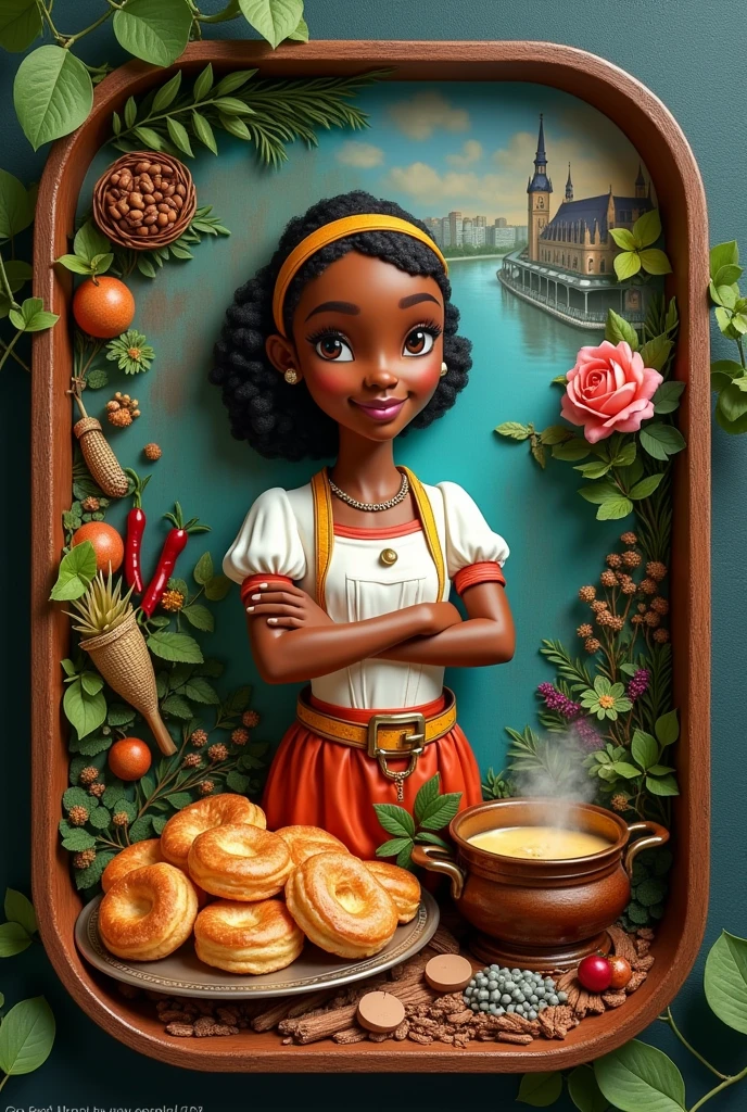 Help me create a sensory tray of Princess Tiana