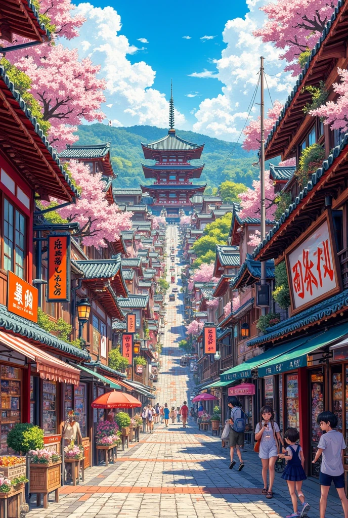 anime background, asia city, hand drawn illustration, sunny, ultra detailed art, 