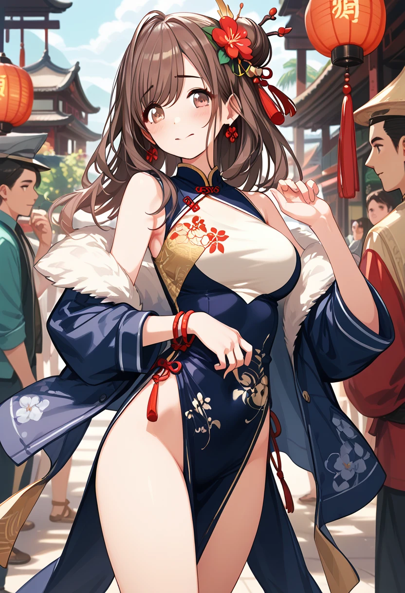 Hair removal, (((garter belt,high_high_highest slit, chinese dress,groin, leotard,crotch, ,baggy Down jacket ,in the privateroom,shy,enjoy))) ,Extremely loving sexual acts based on pure love ,happy,very satisfied,ecstasy ,Tsukioka Kogane, (((brown_hair)))