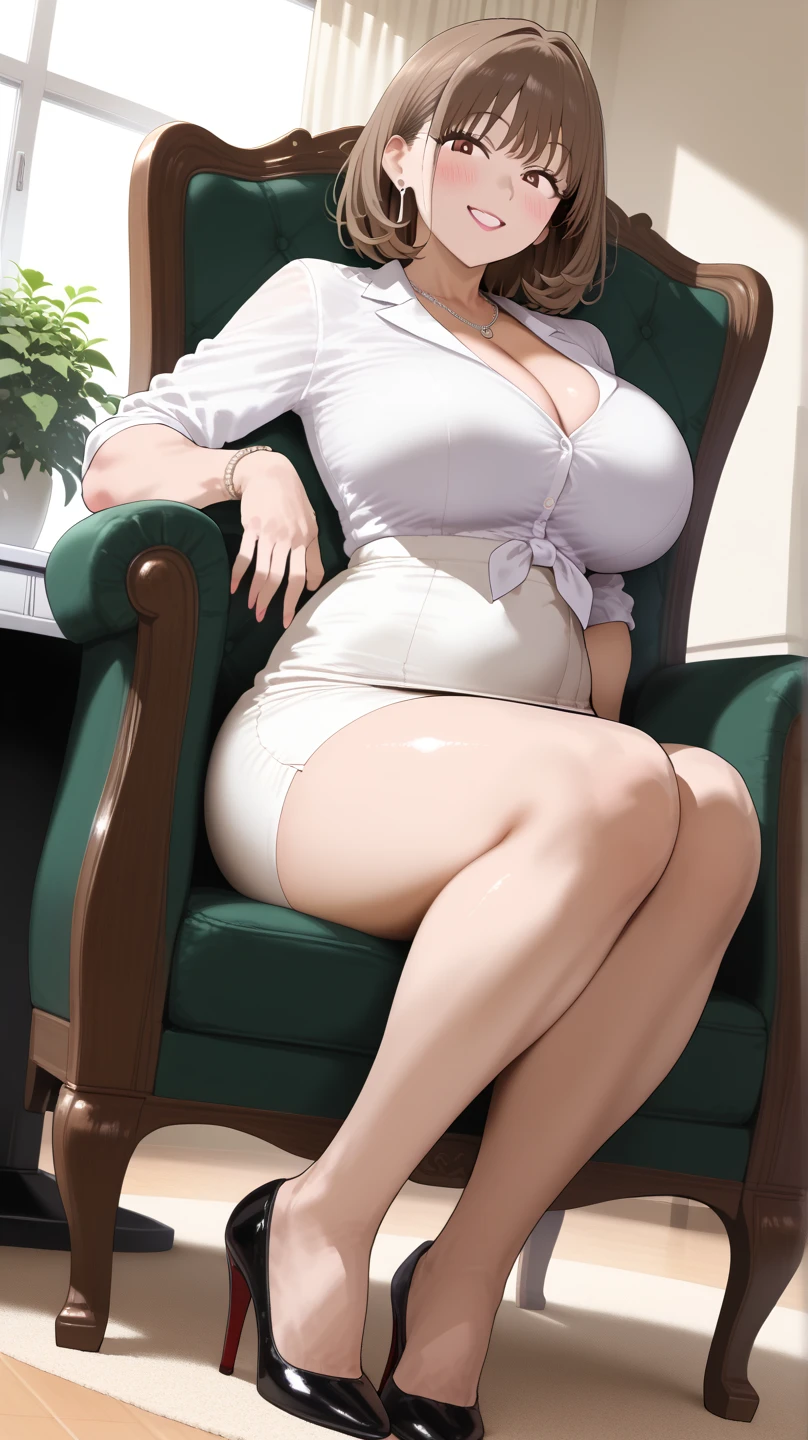  score_9,          score_8_up,          score_7_up,          score_6_up,          score_5_up,          score_4_up,    source_Anime, tag1,    tag2,   最      High Quality     ,          High Quality   ,          Details ,   Big Breasts,    Has a Seductive Smile , (((  Lewd smile  , (((  Seductive Smile   ))),    next to the piano is high resolution , (masterpiece,最 High Quality :1.4),(8k),shiny skin, Detailsな肌, Detailsな顔, detail eyes,( sit on a train seat :1.5), (Shoot from the sky :1.5), (  Photo taken from the chair across from the green chair:1.5), ( sit with your knees facing forward:1.6), (  Surprise expression  :1.6), ( beautiful woman:1.5), (  sitting with her knees open  :1.5), (Wavy brown hair:1.3), ( Photo taken from the chair across from the green chair ), (  plump body :1.5), ( big woman ), (  white blouse:1.4), (   black pencil skirt :1.4), (  high heels:1.7), (  underwear that is slightly visible  :1.2), ( View photographer ), ((Perfect hands and fingers)), (  staring at the camera  :1.6), (  charming gaze:1.5),  big eyes,   Elegant temperament  , 最 High Quality ,  Every Little Detail ,   perfect face, 赤いlipstick,   perfect body , Large Model,    mature , expensive, Leg length,   has long eyelashes, 深色  Eye Shadow ,  her face has heavy makeup  , cosmetics, (lipstick: 1.1), (  eyeliner  : 1.2),  mascara,   Eye Shadow ,   Necklaces  ,
