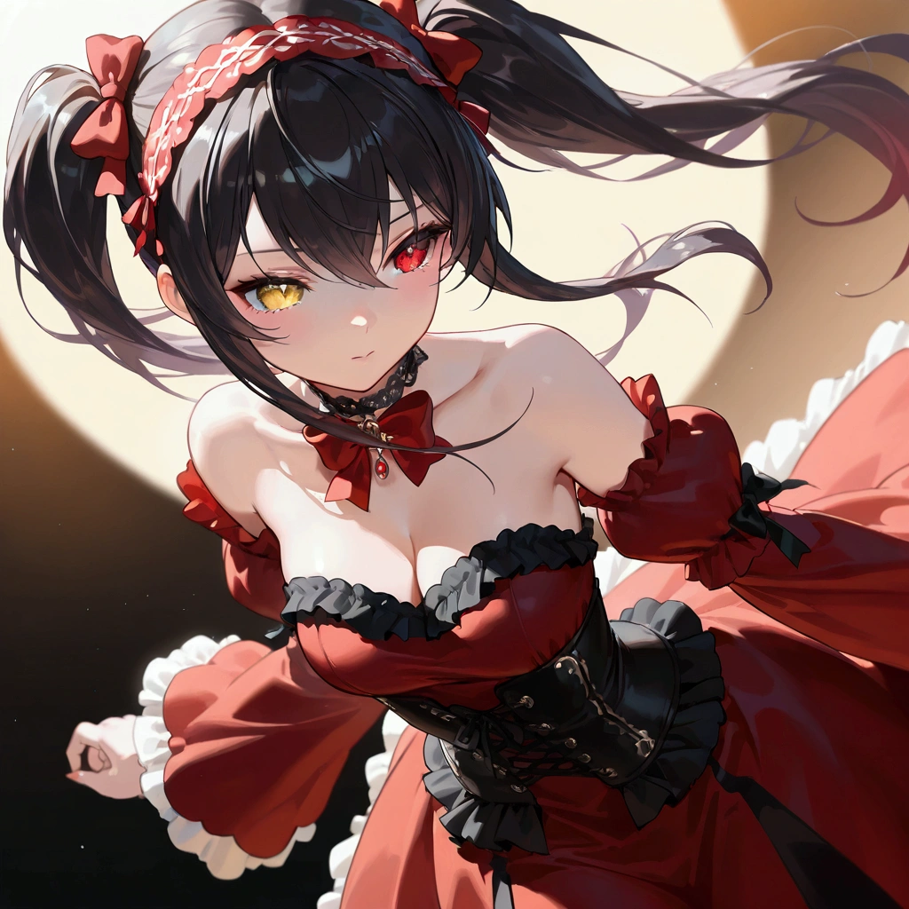 Akina Nakamori、red lace dress、25 years old、Beautiful woman、sexy、White cross necklace on chest、gothic style、miniature small hat、Sharp and cute、Beautiful woman、Upper grade、lace stockings、sexyポーズ、