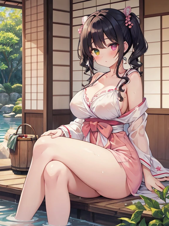 (masterpiece:2.0), (Highest quality:2.0), (Sitting naked:1.5), (Extremely mini skirt Extremely small pink yukata:1.5), (Ultra-thin raw land:1.5), (Sexy pose:1.5), (Blushed:1.3), (Upper body naked:1.3), (Realistic:1.5), 1 , Accurate hands, Embarrassed look, A light smile, Look at me and smile, Very cute girl, Innocent face, Young Face, Clear Eyes, Shining Eyes, Small breasts, (I can see her cleavage:1.5), (I can see your thighs:1.5), I can see your crotch, No pubic hair, whole body, Beautiful Skin, Ultra high definition, Highest Resolution, Japanese high school students, Brown Hair, At the night festival