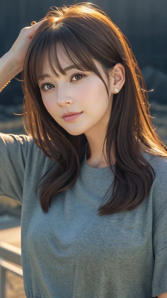 (Representative works:1.3)、(8k、 realistic 、 RAW photo、 Max Image:1.4)、( 30 Year Old Mature Woman )、 small face、 beautiful face、( realistic  Face)、 no makeup in the coal mine、Natural Cosmetics 、Light Makeup、 ( Dark Brown Hair)、 beautiful hairstyle 、 realistic  eyes、 beautiful details、 ( realistic な肌)、 Beautiful skin、 ( Casual Fashion)、 Confused、 charm、超 high definition 、 super real 、  high definition 、Golden Ratio