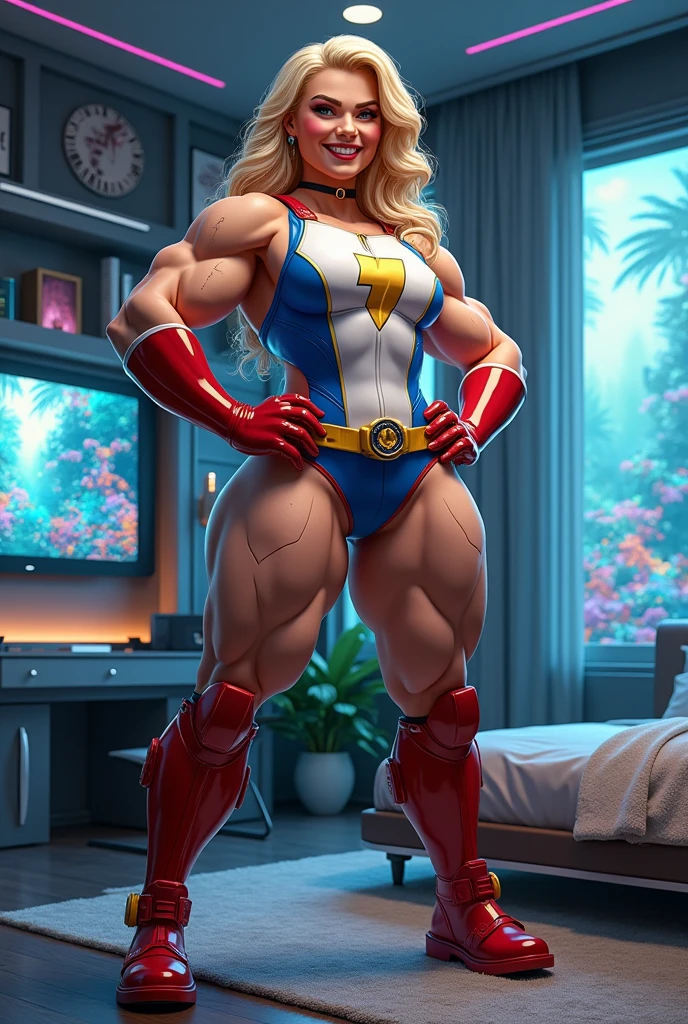 Margot Robie, Barbie Rosa, DC Quadrinhos, Dressed as a Barbie version of power girl, Directed by: Adam Hughes, sexy, ((((huge muscles))))