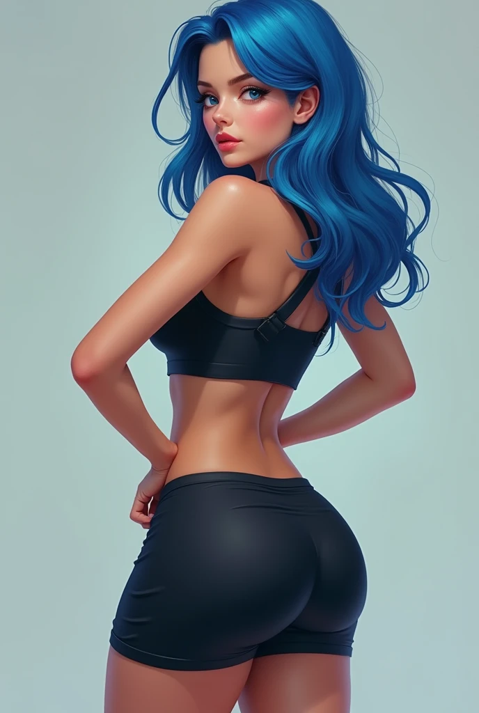 Beautiful girl with dark blue hair , Big ass with nice nipple