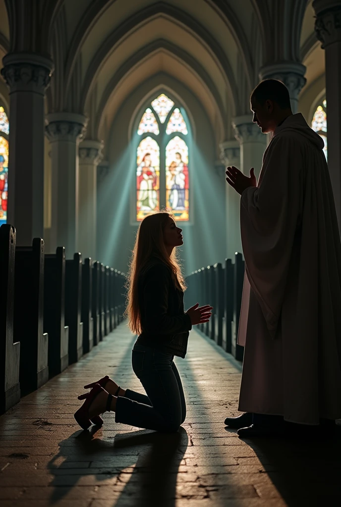 An African catholic priest offering sacrament to a lady in church