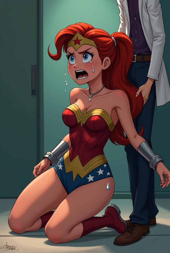 (((Poison Ivy))), (((Superman))), High quality, best quality, masterpiece, (((1boy, 1girl))), (((hetero:1.5))), mature woman, curves, (((long wavy redhead hair))), green eyes. cleavage. (((woman completely nude))), nsfw, (((couple focus))), (((lots of cum, ejaculating huge load))), (((ahegao, screaming orgasm face))), (((rape, rough sex, large penetration, stomach_bulge, cum in pussy, large breasts)))