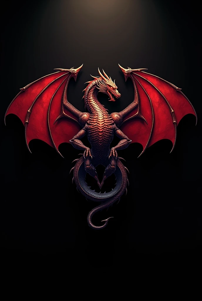 Red Targaryen house logo with Ark Survival Ascended on black background