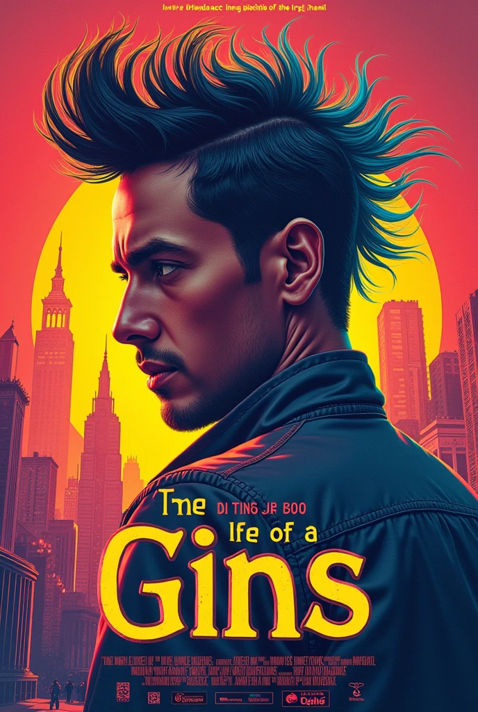 A movie poster about a guy named Lins by Cocho's hair and the title comes out the life of a gey