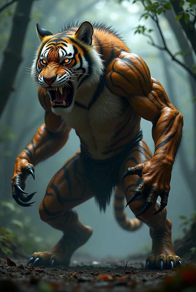 Dangerous image of half dragon and tiger mix