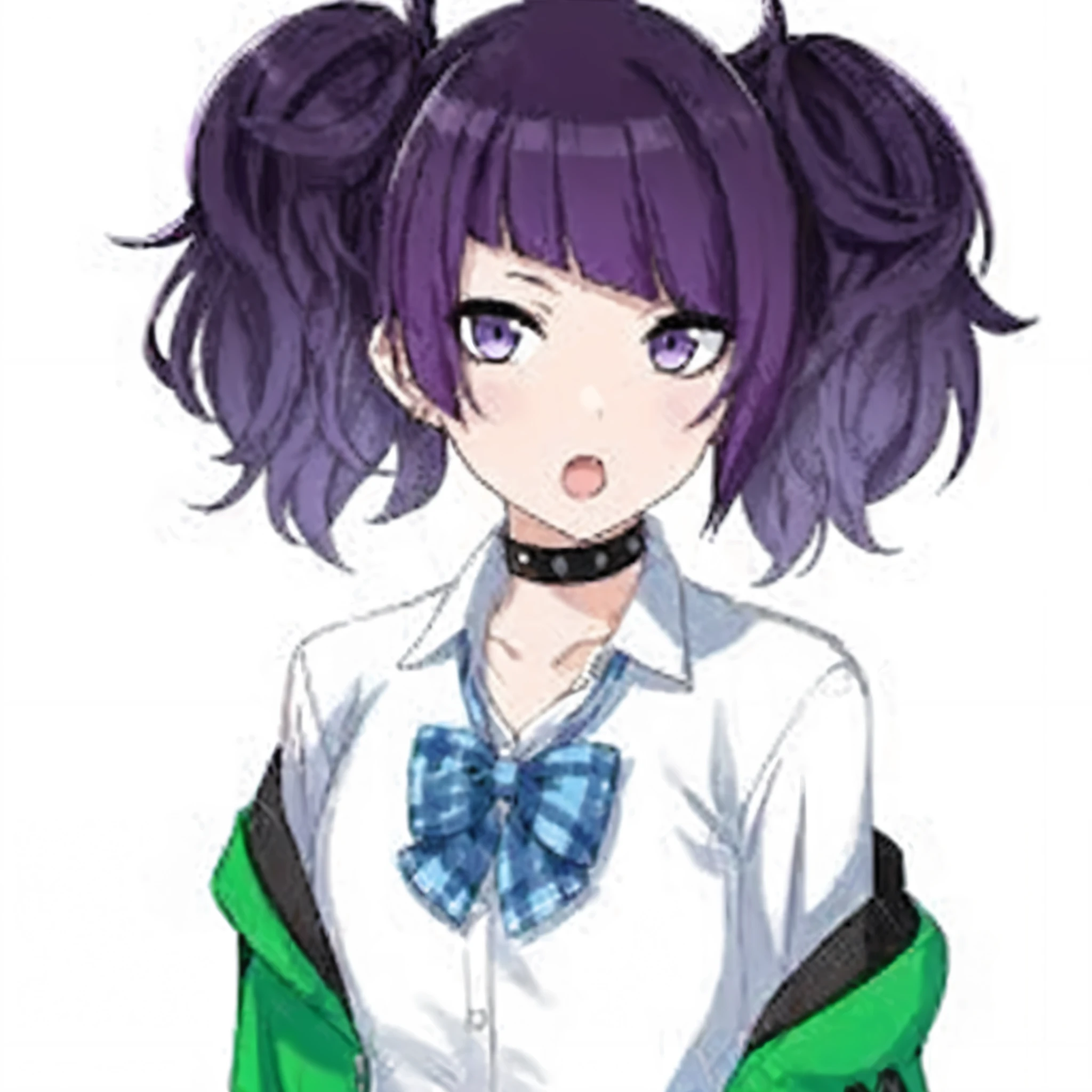  Anime Girl, With Purple Hair and Bow, 廣江麗, Animation cute style,  Inspired by Sugiura Scarlet ,  official character art ,  animated visual of cute girl , Katsuki Katsuki ,   Animated Portrait of Shinaringo  , Mai Yoneyama,  Bullet Shatsumi ,  as an anime character ,  Visual Novel Character 