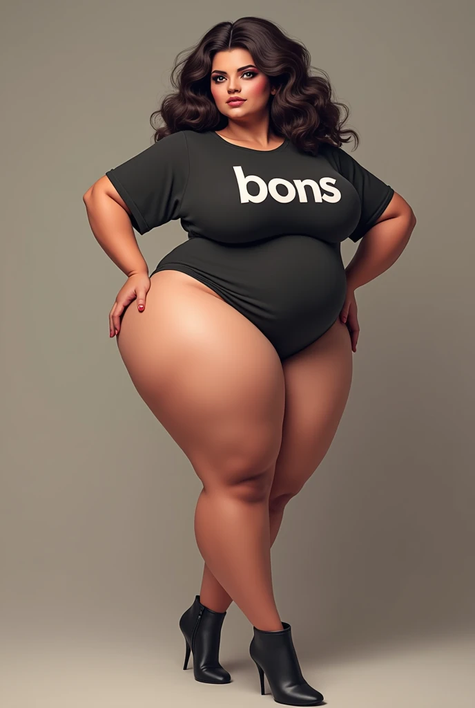 Now a voluptuous peach in shorts in a minimalist logo model with 2 S's reflected in the background