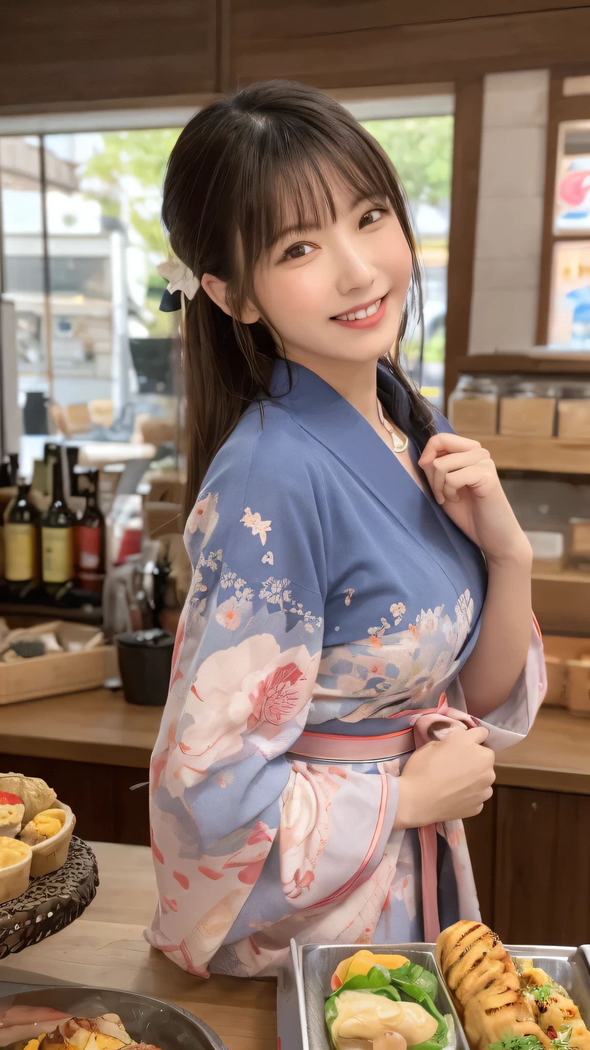 top-quality,fullbody shot,,super high resolution,(Realistic:1.4),Raw photography, Jersey,
generally, (Girl in A floral Yukata:1.2), Blowing in the wind,Summer festival,night,Opening a store,Spirit Stream,Large fireworks, short hair bun Break 8K, (RAW Photos: 1.2), (realism: 1.4), (Tabletop: 1.3), (Exquisite detail: 1.2), Delicate and beautiful details, (Eye details), (Facial details), (highest quality) :1.4), (Super Resolution: 1.2), Cinematic light, (Highly detailed illustration), (eyelash, highest quality, Super Resolution, Depth of written boundary, Wide Light, Natural Shadows,random cute pose, large breasts, five fingers, big smile, (While eating Takoyaki:1.2), (Japanese Summer festival:1.2),