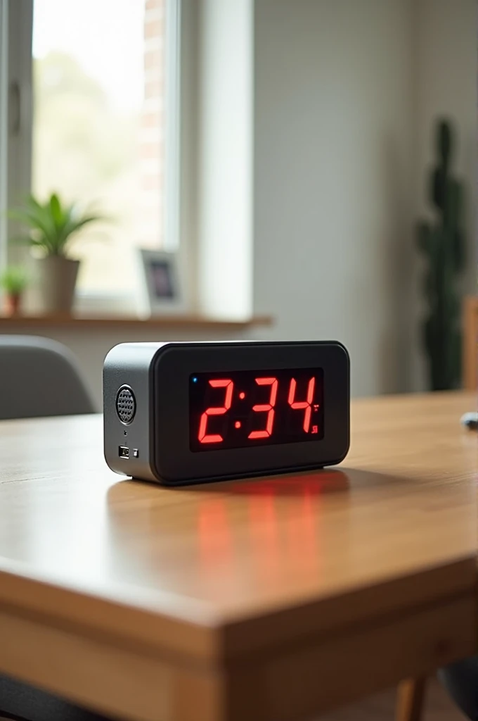 Fire alarm clock in the table