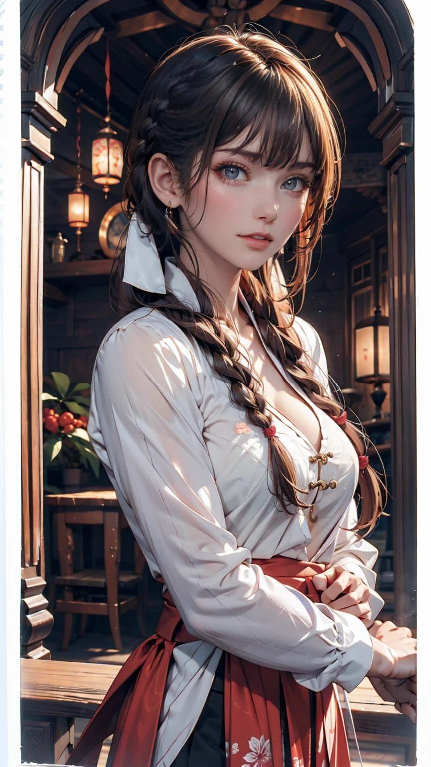 ((ultra detailed, masterpiece, best quality)) FF7Aerith, 1girl, solo, single braid, green eyes, brown hair,