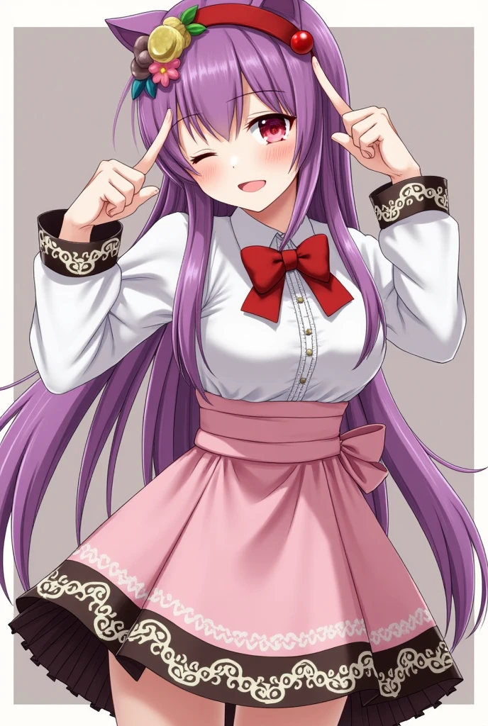 (1girl patchouli knowledge taisa sitting on chair at directors room :1 )
(taisa\(cookie\):1.5)
(detailed  purple long dress with striped pattern with frilled edging:1)
(detailed matte long hair)
(cute perfect  face with detailed (grin :0.6)mouth with jagged teeth with tiny sanpaku eyes )
((plump:0.4) body with oily sweat beautiful  skin)
(covered sagging  medium breasts)
(view of 1girl upper body with detailed background)
( perfect anatomy)
(masterpiece:1)(best quality:1.2)(extremely detailed:1)
<lyco:cookie++_3rd+_v2-000012:1.0>