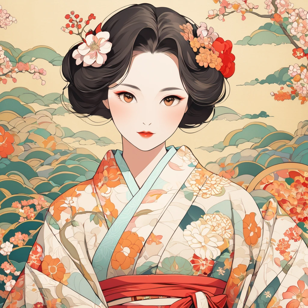 A kind-looking woman　kimono