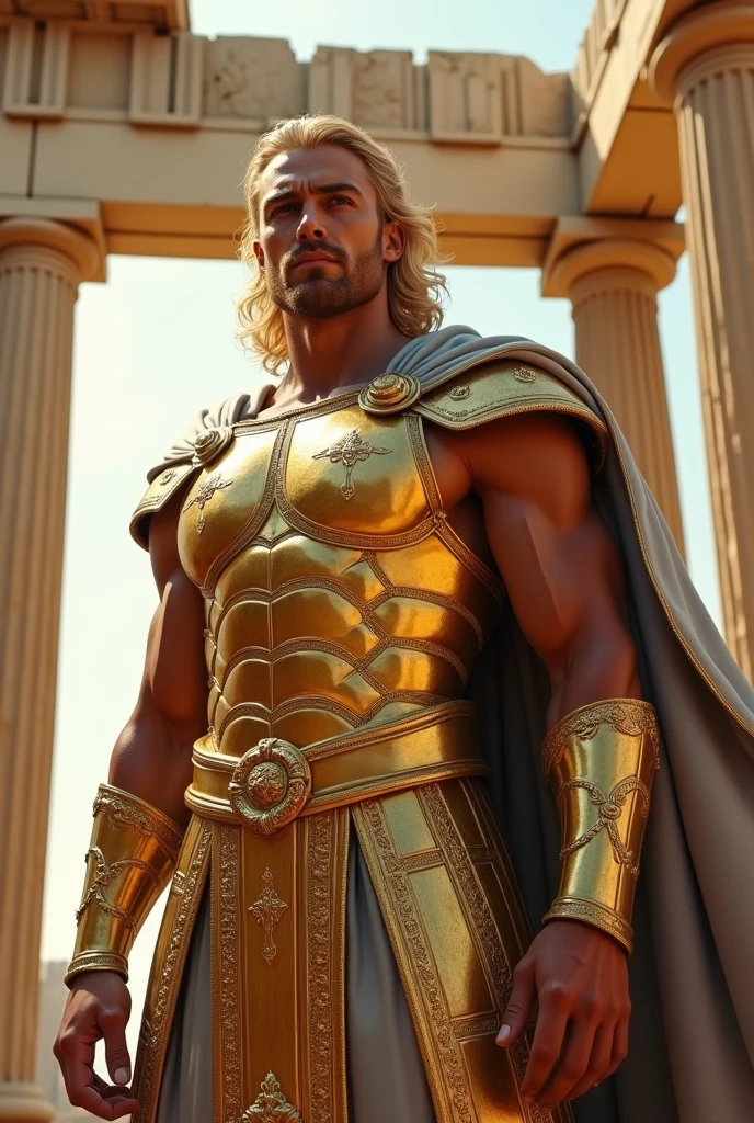 (one male), (cowboy-shot), (looking at viewer).
Very detailed manly face, heroic, detailed realistic open turquoise eyes, (muscular:1.5), (big muscles), narrow waist and hips, (long blonde hair:1.25), (slight smile).
menstoga, white robes, in white and gold costume, gold headpiece, gold belt, gold chains, ancient rome, gardens
High Contrast, High Saturation, Highly detailed, high quality, masterpiece, ethereal, particle effect, (dust, gust of wind:1.07), volumetric light, light rays, gold filigree, vibrant colors, depth of field.
<lora:Clothing - Male Toga_v2:0.75>
<lora:lightV1:0.75>