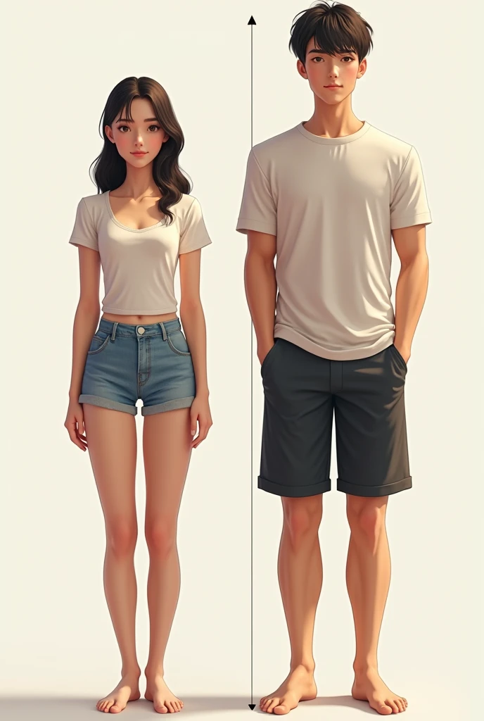 Man, Emma Watson, gender transformation, full body, simple background,