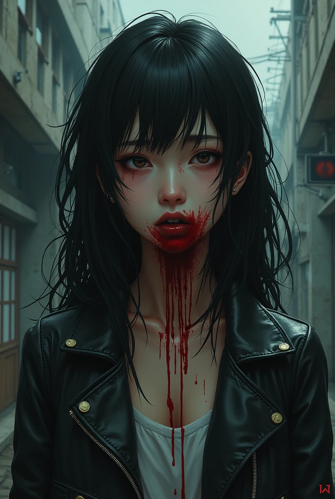 Highest quality, masterpiece, look up, cute,(Horror),(((Beautiful zombie girl))),Dead,Trying to bite,(((Bleeding,Injured))),(((Shedding tears of blood))),((口からBleeding)),((Covered in blood)),((Bitten all over the body)),((Sexy)),(sexy),((Small breasts)),Baby Face,(Middle school students),Black Hair,((Masturbation)),(((Blowjob))),(((Sex,sexual behavior))),Beautiful Style,(Lower body exposed),((Pale skin)),Sensual look,Embarrassed,Sexy表情,Expressions of delight,smile,(Dark atmosphere),(Dark atmosphere,fear),((Dim lighting))