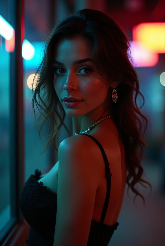 lndswgnr_v1.0, (Sharp focus: 1.5), (sharp focus:1.2), photo, attractive young woman, (beautiful face:1.1), detailed eyes, luscious lips, (natural makeup:0.85), (medium breasts:1.0), (petite body:1.2), wearing (sequin dress:1.2) in a (nightclub:1.2). (moody lighting:1.2), depth of field, bokeh, 4K, HDR. by (James C. Christensen:1.2|Jeremy Lipking:1.1).