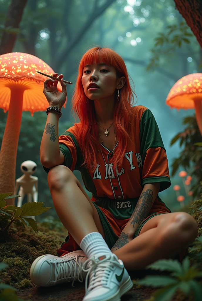 Magic mushrooms, space ship, aliean, pop art, lsd effects, glitches, neon color theme, bubbles
Viscous colours