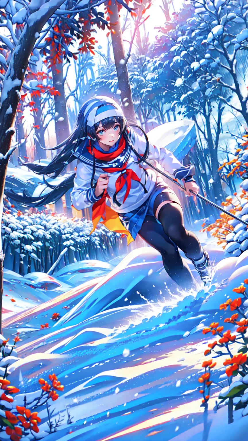 ,Ski Sprint,Ski sprint, ski sprint( super detailed), ( top quality), ( high definition ), 、( Female Alpine Skiing  )、  Genius Female Skier 、 Agile Turn  、 Transcendental Gliding Skills 、  Dynamic Composition 、 Sports photography、Snow Slope 、 top quality, masterpiece,  high definition  、  8K Anime Art  、Ski Sprint/Ski sprint/ ski sprint、 It's snowing、 girl,Very beautiful  girl ,  cinematic lighting ,  Fast Paced Action  ,  Dynamic Movement ,
