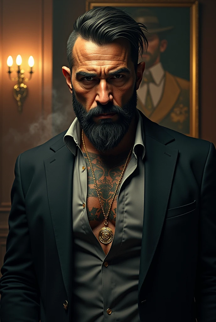 Graves de league of legends, with features of Silvio Santos